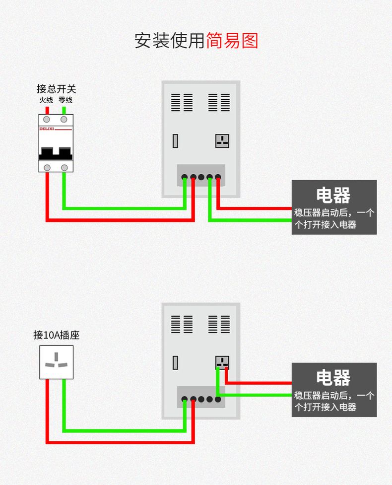 德力西AVR家用自動(dòng)交流穩(wěn)壓器 空調(diào)熱水器電腦電冰箱穩(wěn)壓器 額定功率0.5KW/1KW/2KW/3KW/5KW/7KW/10KW