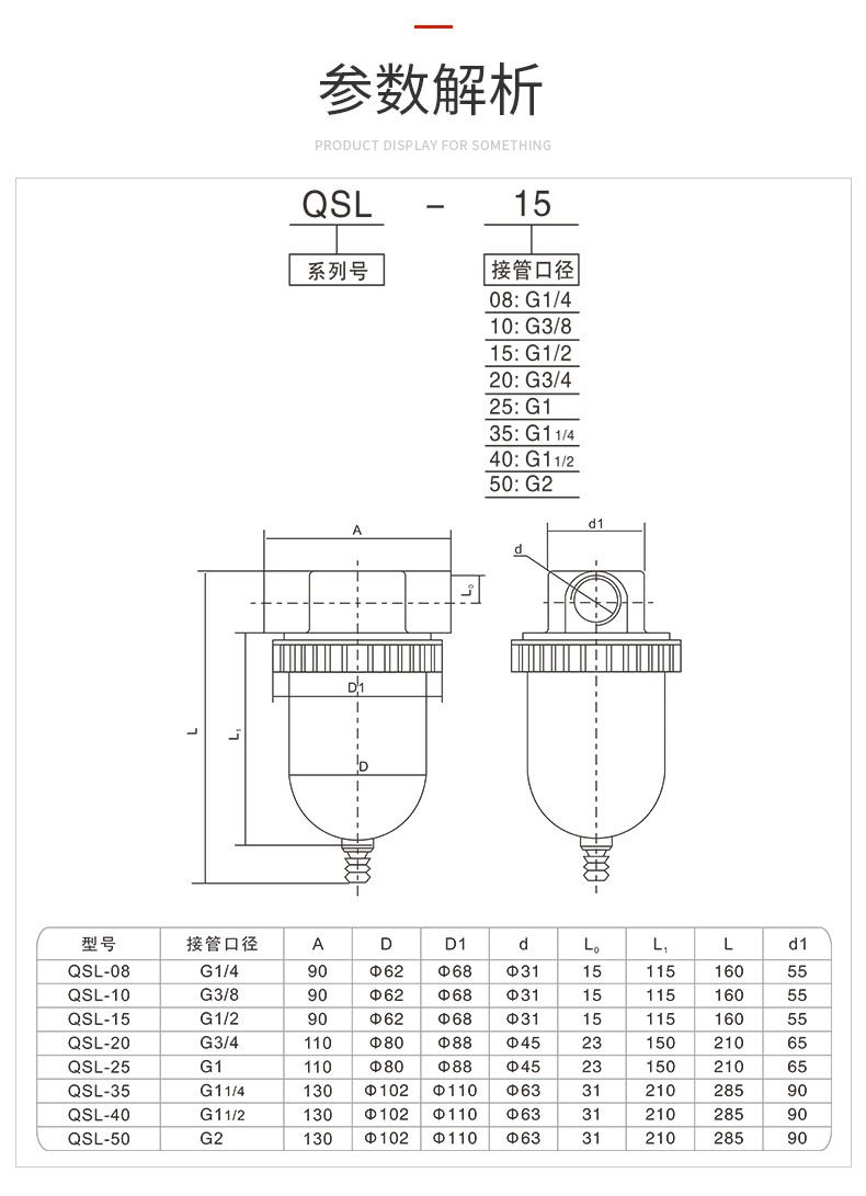 德力西QSL氣源處理器Q型 油水過濾器油水分離器 空氣過濾器